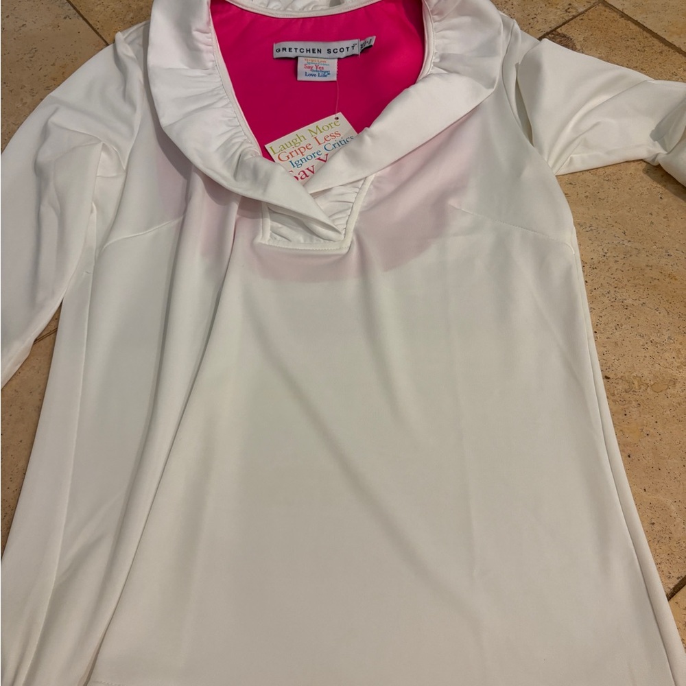 Gretchen Scott White 3/4 Sleeve Top